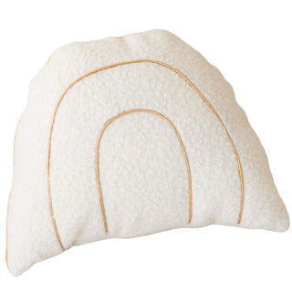 MINICAMP Ecru Boucle vaivorykštinė pagalvė su auksine apdaila