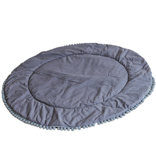 MINICAMP pilkas grindų kilimėlis vaikams su pomponais