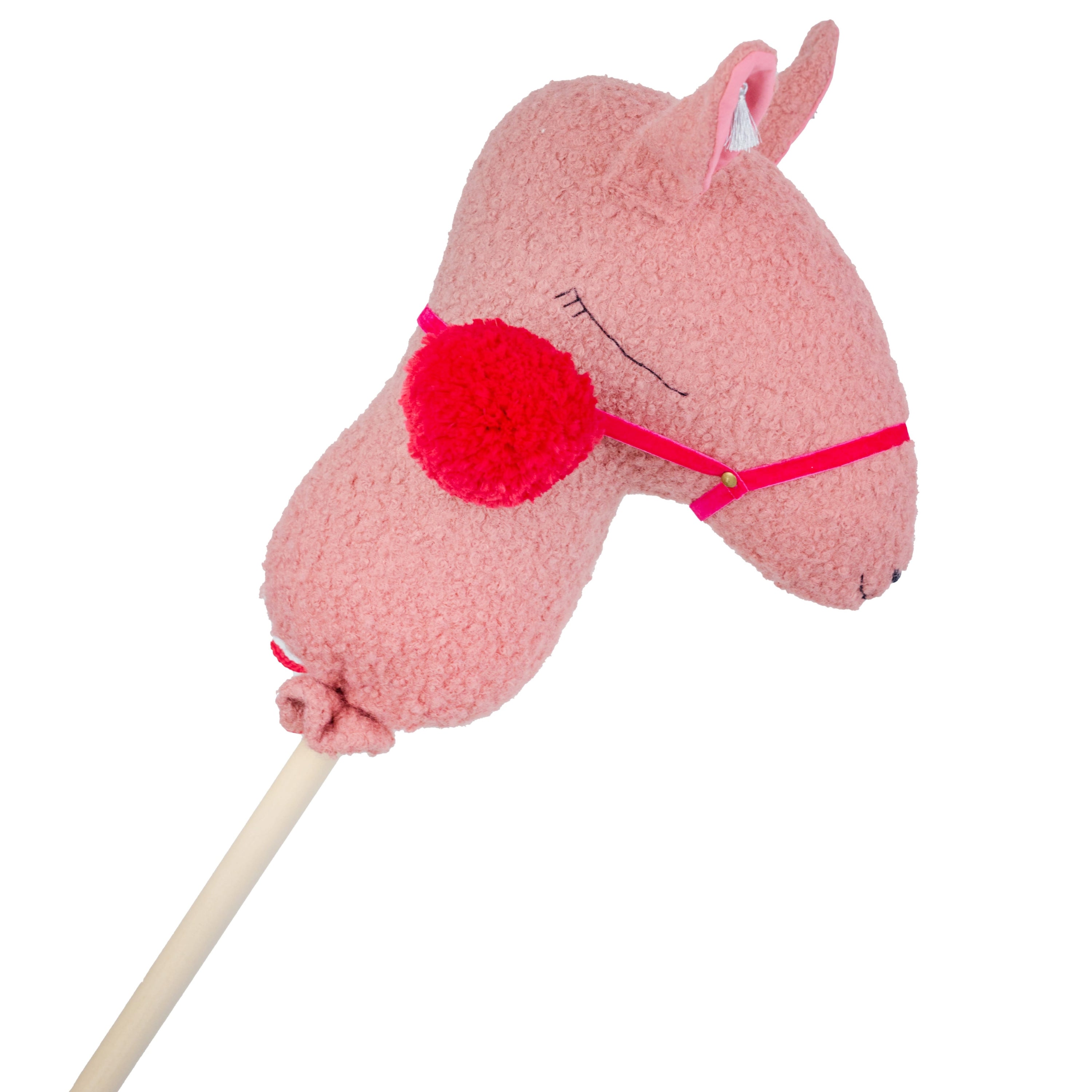 MINICAMP rankų darbo Lama Alpaca Hobby Horse Stick žaislas iš Boucle in Rose