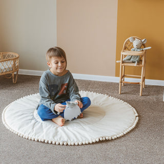 Stylish Kids Play Mat with Tassels by MINICAMP – Soft, padded mat perfect for playtime and lounging.