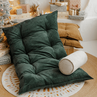 Velvetinė cilindro formos pagalvė grindų čiužiniui | Pieno balta