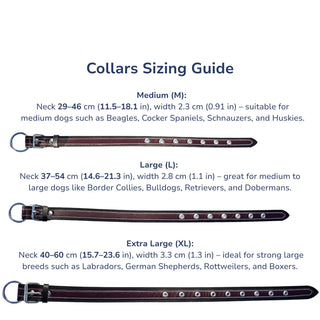 Genuine Leather Dog Collar in Black and Brown