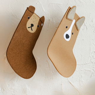 Minimalistinio dizaino Kalėdinė dovanų kojinė | Meškis