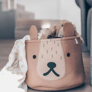 Žaislų krepšys iš veltinio | Meškis