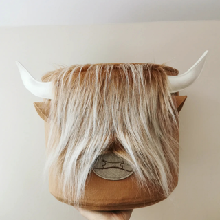 Žaislų krepšys iš veltinio | Škotiška karvutė