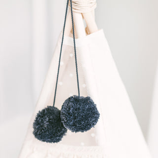 Pom Pom Teepee palapinės tvarsčiai - Dekoratyviniai PomPoms |Spalva: Grafitas