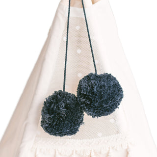 Pom Pom Teepee palapinės tvarsčiai - Dekoratyviniai PomPoms |Spalva: Grafitas