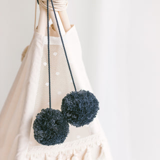 Pom Pom Teepee palapinės tvarsčiai - Dekoratyviniai PomPoms |Spalva: Grafitas