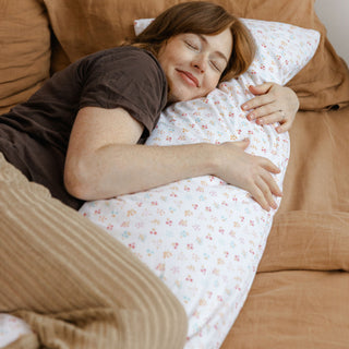 MINICAMP Full Body Pillow for Sleeping & Lumbar Support with Organic Cover in Milk White