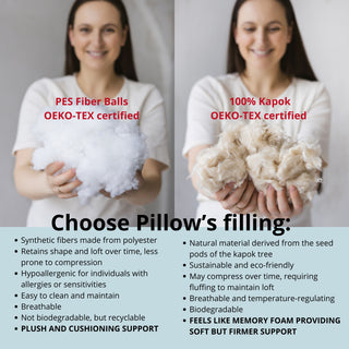 MINICAMP U-Shaped Pregnancy Pillow with Natural Sateen Cotton Cover in Stone Blue | Kapok or PES Filling