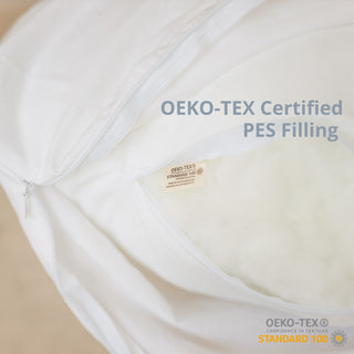 MINICAMP U-Shaped Maternity Pillow with Natural Sateen Cotton Cover in Shell Pink | Kapok or PES Filling