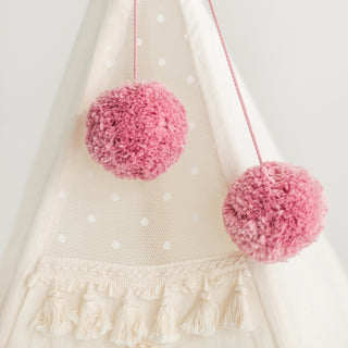 Pom Pom Teepee palapinės tvarsčiai - dekoratyviniai pomponai |Spalva: burbulinė guma