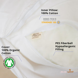 MINICAMP viso kūno nėščiųjų ir juosmens pagalvė su ekologišku užvalkalu