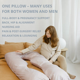 MINICAMP U-Shaped Maternity Pillow with Natural Sateen Cotton Cover in Shell Pink | Kapok or PES Filling