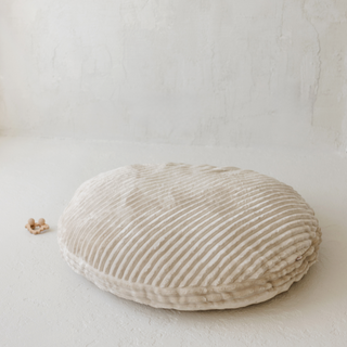 MINICAMP large kids floor cushion with a soft minky corduroy-style fabric in ecru