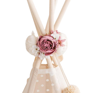 MINICAMP Peony Flower Garland for Teepee & Kids Room Decor | White & Lilac