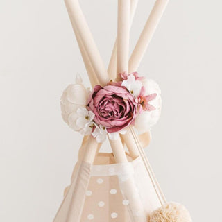 MINICAMP Peony Flower Garland for Teepee & Kids Room Decor | White & Lilac
