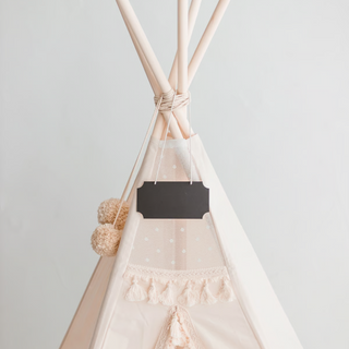 Personalized Wooden Chalkboard Sign for Kids Teepee – Hanging Name Plate with Chalk