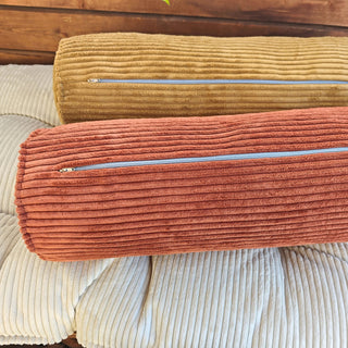 Corduroy Bolster Pillow – Roll Cushion for Floor Mattresses | Terracotta