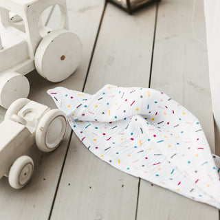Confetti Baby Swaddles and Burp Cloths from Ultra soft Muslin