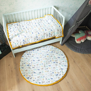 Baby Bedspread from 100% Cotton & Golden Fringes
