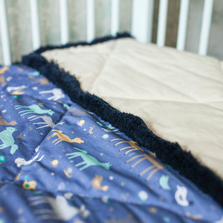 Blue Baby Bed Cover with Forest Animals