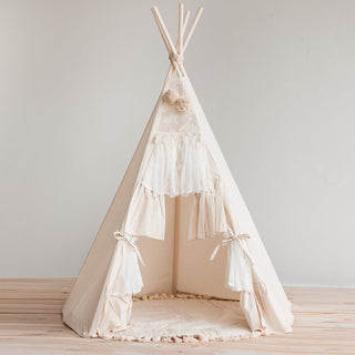 Boho Style Teepee Tent for Kids with Curtains