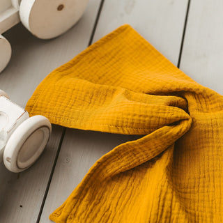 Mustard Baby Swaddles and Burp Cloths from Ultra soft Muslin